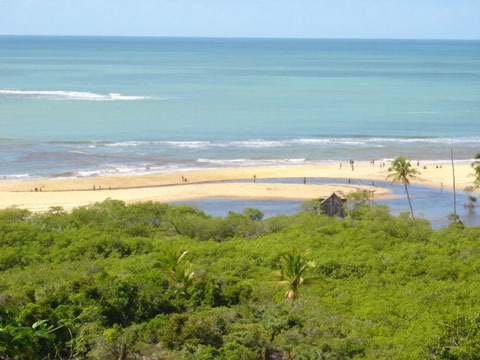 Foto postal da Praia dos Nativos Trancoso